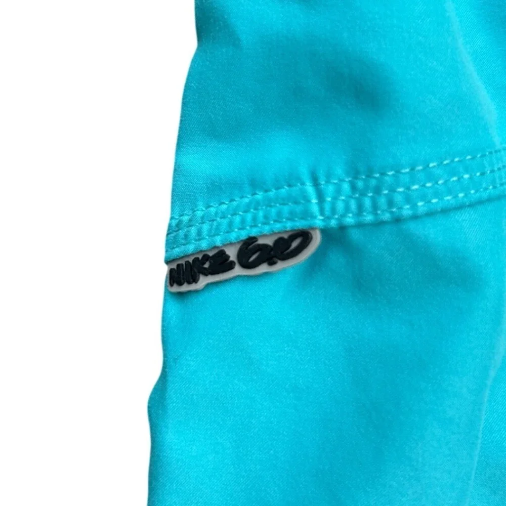 Nike 6.0 Mens Board Shorts Size 32 Turquoise Blue Cargo Pocket Swim Trunks Y2K